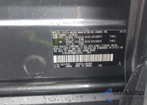 2022 Toyota Rav4 Le из США, поврежденный, VIN 2T3H1RFV6NW229759